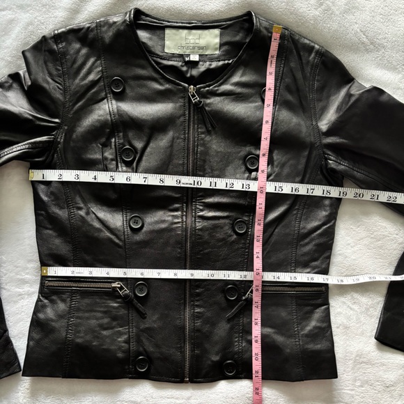BOD & CHRISTENSEN Ariel Black Long Sleeve Genuine Leather Biker Jacket--M - Picture 15 of 16